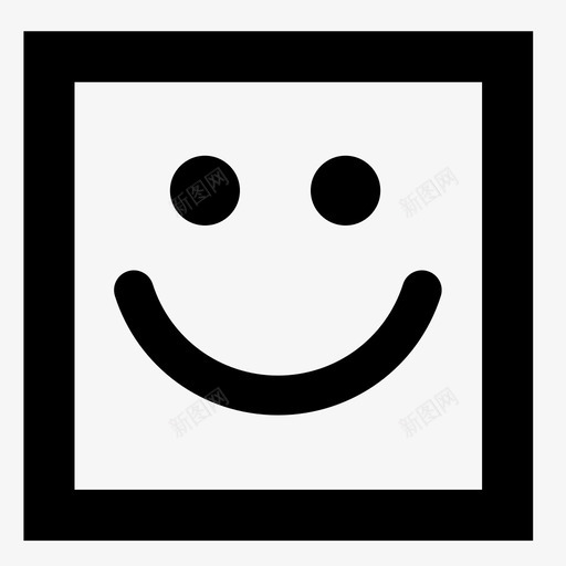 快乐表情符号情感图标svg_新图网 https://ixintu.com 快乐 情感 情感图标 方块 表情符号