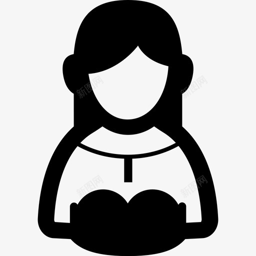 穿衣服的女人人用户图标svg_新图网 https://ixintu.com 人 用户图标 穿衣服的女人
