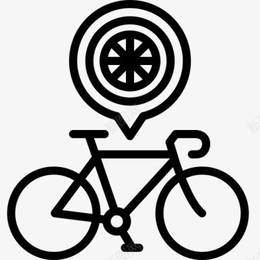 自行车轮子自行车零件图标图标
