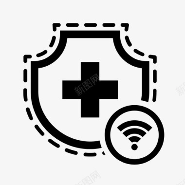 健康保险无线安全wifi图标图标