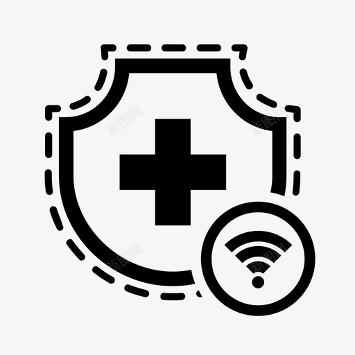 健康保险无线安全wifi图标svg_新图网 https://ixintu.com wifi 健康保险无线 安全