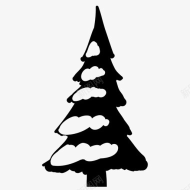 冷杉树圣诞节新年图标图标