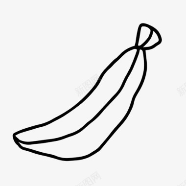 香蕉涂鸦食物图标图标