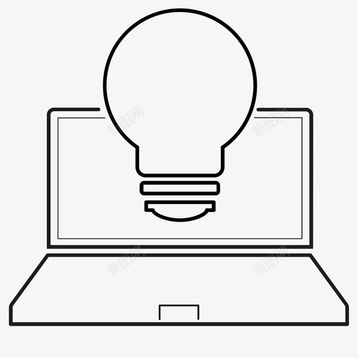 灯泡电脑创意桌面图标svg_新图网 https://ixintu.com 创意 工作 桌面 灯泡电脑
