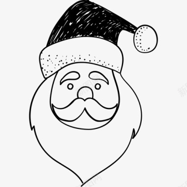圣诞老人脸圣诞老人圣诞老人头像图标图标