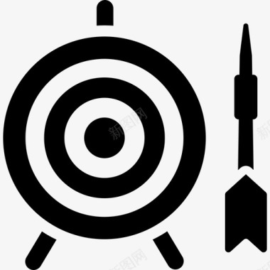 同心圆运动公园的飞镖和靶标图标图标