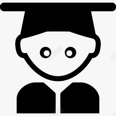 戴毕业帽的学生图标图标