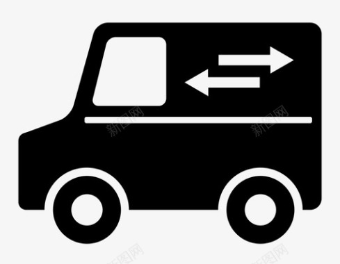 送货卡车汽车旅行图标图标
