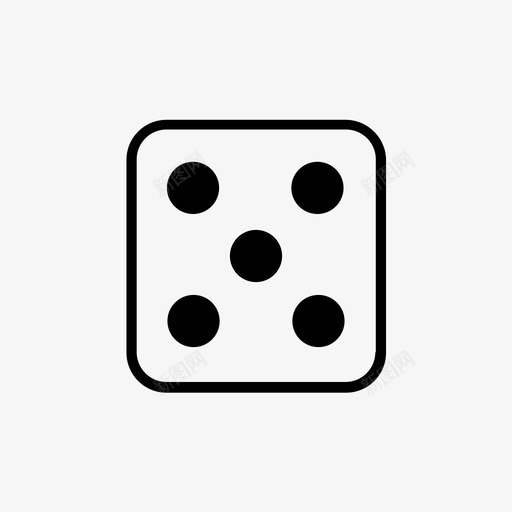 骰子五游戏图标svg_新图网 https://ixintu.com 五 多米诺骨牌黑白相间 游戏 玩 运气 骰子