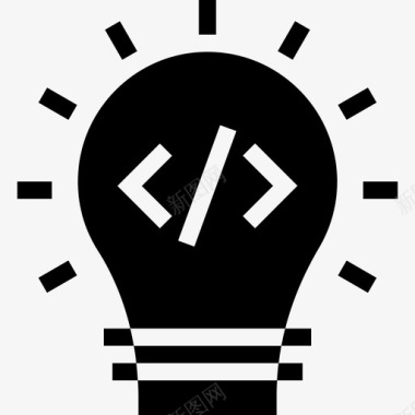 编码思想灯泡代码图标图标