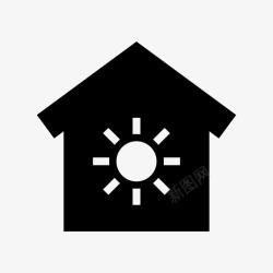 太阳能家庭太阳能家庭亮度房子图标高清图片