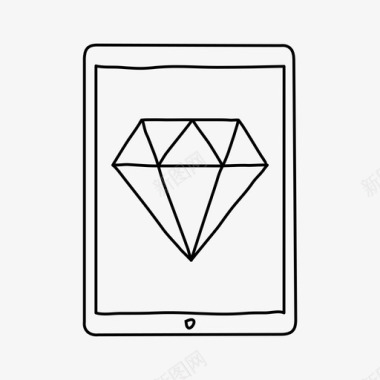 ipad钻石设备珠宝图标图标