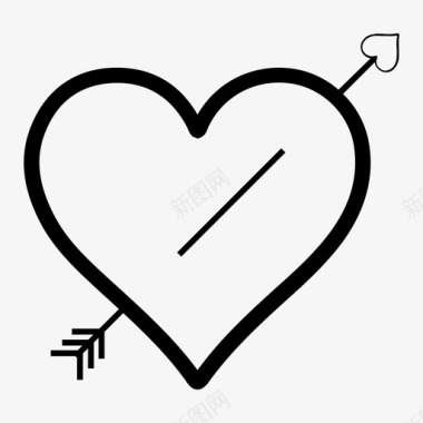 心形箭头订婚心形图标图标