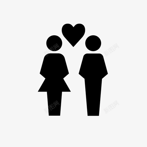 夫妻幸福的一对爱情图标svg_新图网 https://ixintu.com 夫妻 幸福的一对 快乐的一对 情人节 爱情