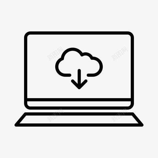 笔记本电脑云云服务器设备图标svg_新图网 https://ixintu.com 云服务器 屏幕 笔记本电脑云下载 设备