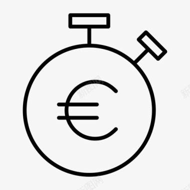 秒表欧元欧元货币图标图标