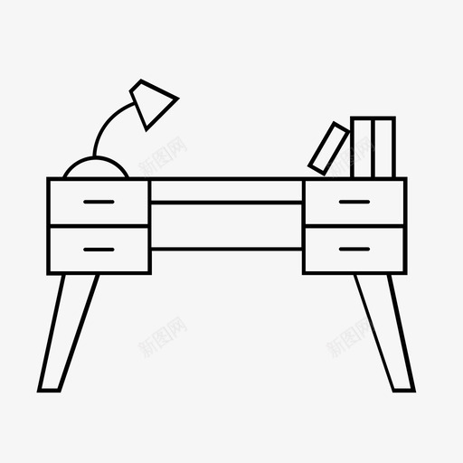 书桌家具工作站图标svg_新图网 https://ixintu.com 书桌 家具 工作站