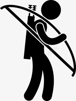 狩猎标志古人带弓弓箭手箭图标高清图片