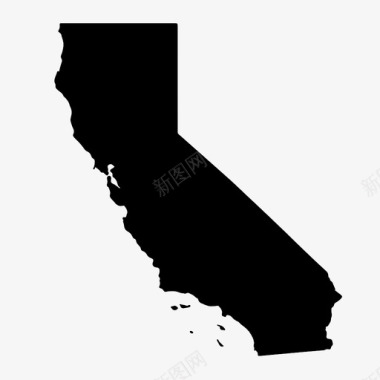 加利福尼亚美国地图图标图标