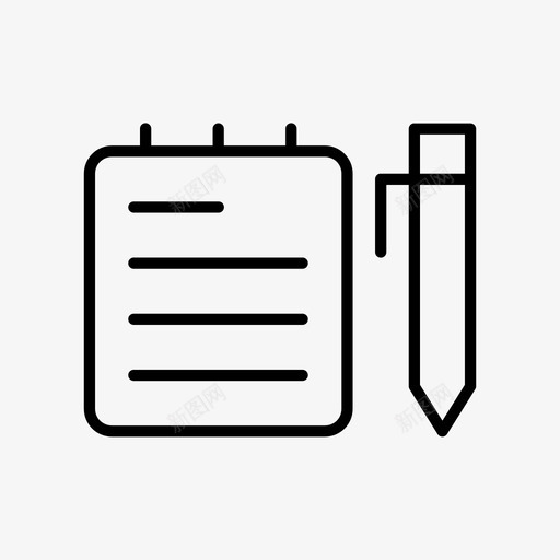 笔记本和钢笔日记学习图标svg_新图网 https://ixintu.com 写作 学习 日记 笔记本和钢笔