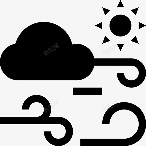 风空气云图标svg_新图网 https://ixintu.com 云 天空 空气 网页和用户界面图标 风 风吹