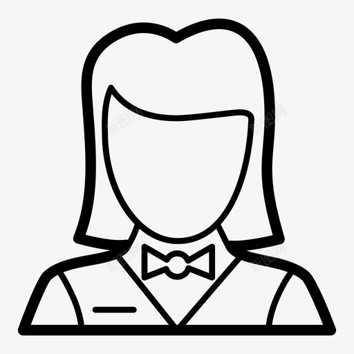 服务员头像女性图标svg_新图网 https://ixintu.com 人员 头像 女性 服务 服务员