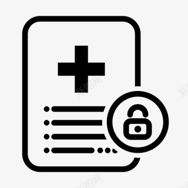 医疗报告安全文件锁图标图标
