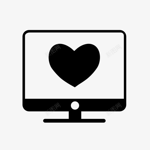 电脑最爱心图标svg_新图网 https://ixintu.com 婚礼 心 情人节收藏 最爱 爱 电脑 科技