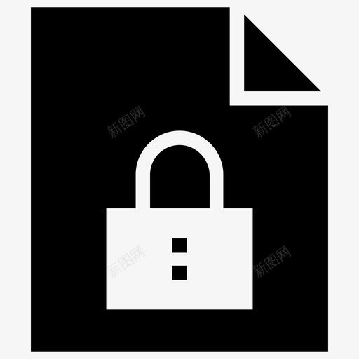 文档文件锁定图标svg_新图网 https://ixintu.com iosweb用户界面 保护 安全 文件 文档 锁定