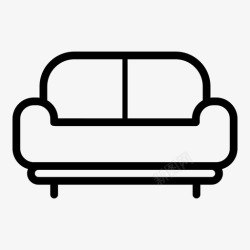icon沙发家具灰沙发经典沙发家具图标高清图片