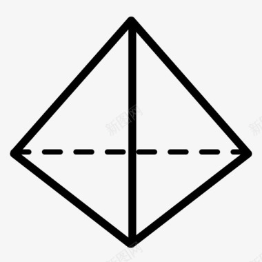 三角棱镜三维几何图标图标