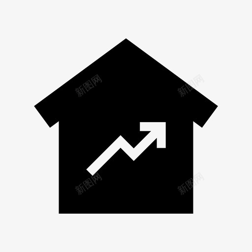 高价格箭家图标svg_新图网 https://ixintu.com 上升利润 利率 家 房子 箭 高价格