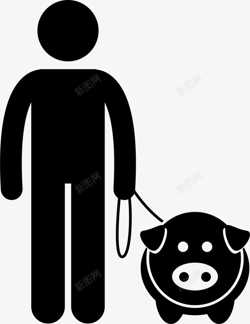 宠物猪动物农场图标svg_新图网 https://ixintu.com 人 人和宠物 农场 动物 宠物猪