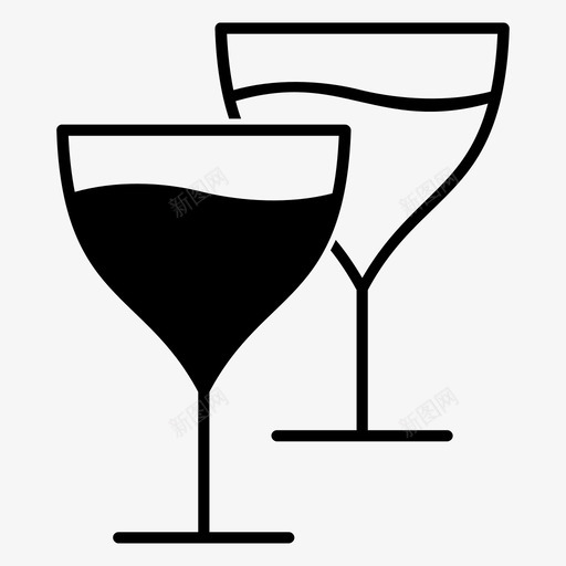 干杯庆祝鸡尾酒图标svg_新图网 https://ixintu.com 一杯酒 干杯 庆祝 派对 玻璃杯 鸡尾酒