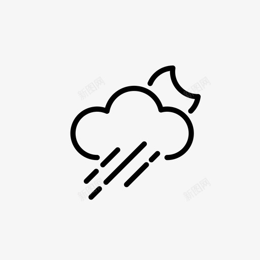 雨风天气图标svg_新图网 https://ixintu.com 天气 雨 风