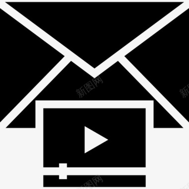 网络电子邮件信封播放图标图标