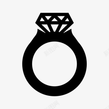 钻石戒指灿烂水晶图标图标