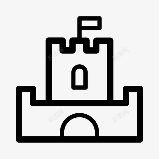城堡建筑堡垒图标svg_新图网 https://ixintu.com 城堡 堡垒 塔楼 建筑 防御工事