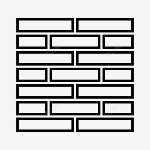 砖墙矩形石材图标svg_新图网 https://ixintu.com 瓷砖 矩形 石材 砖墙