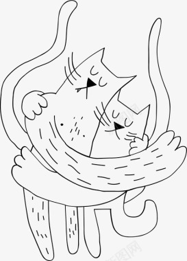 猫抱猫拥抱图标图标