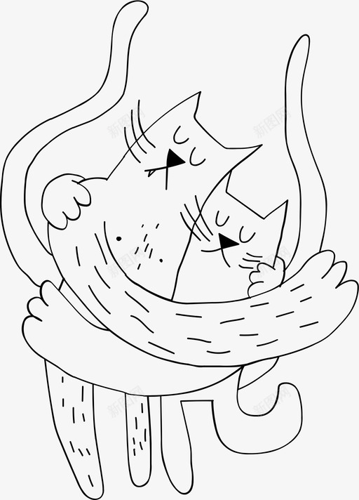 猫抱猫拥抱图标svg_新图网 https://ixintu.com 关系 拥抱 爱 猫 猫抱