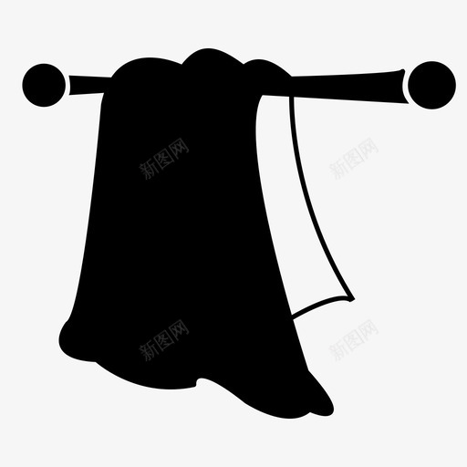 浴巾手巾毛巾架图标svg_新图网 https://ixintu.com 手巾 毛巾架 浴巾