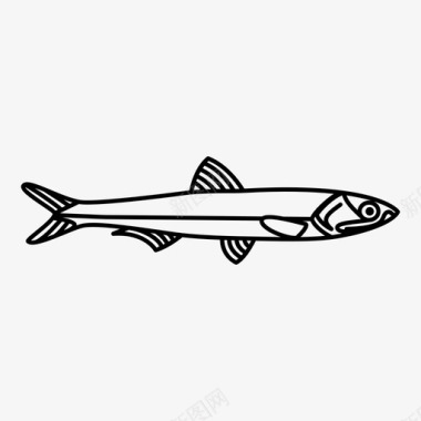 凤尾鱼鱼海鲜图标图标
