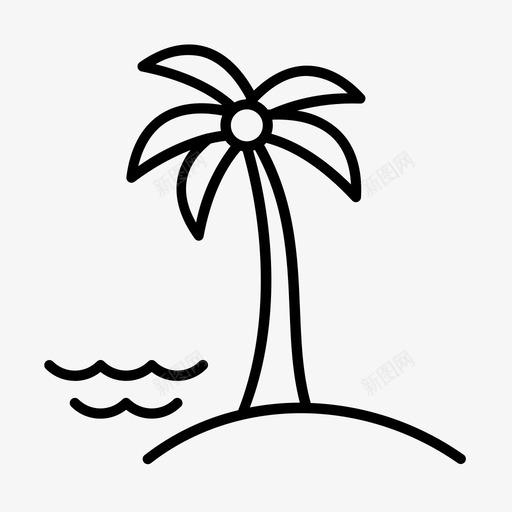 岛海滩棕榈树图标svg_新图网 https://ixintu.com 岛 旅游 棕榈树 海滨 海滩