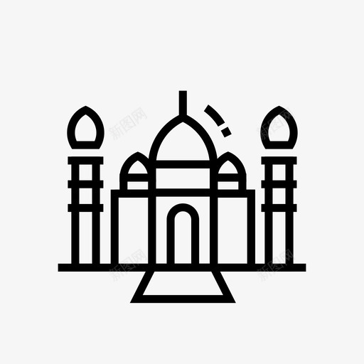 泰姬陵印度纪念碑图标svg_新图网 https://ixintu.com 印度 新德里 泰姬陵 泰姬陵家族 纪念碑