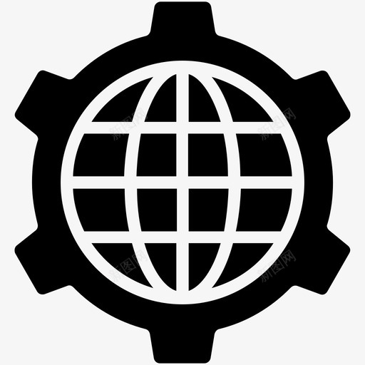 internet设置浏览器cog图标svg_新图网 https://ixintu.com 100个业务图示符 cog globe internet设置 world 浏览器