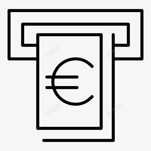 atm欧元货币图标svg_新图网 https://ixintu.com atm 业务 取款 支付 欧元 货币