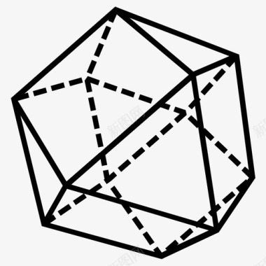 立方八面体三维几何体图标图标