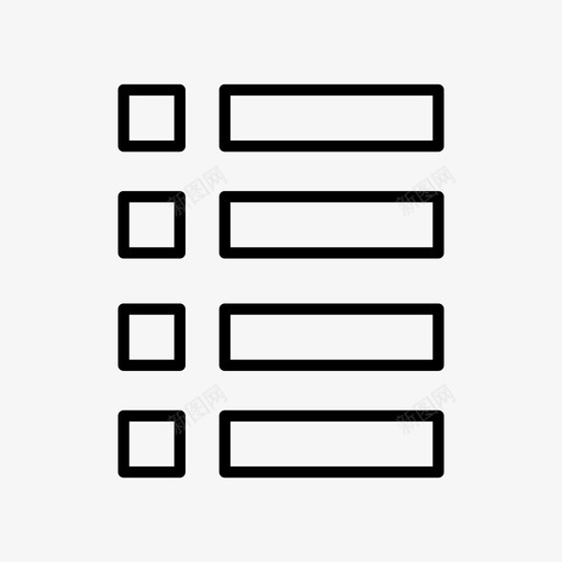 项目符号列表复选框菜单图标svg_新图网 https://ixintu.com 复选框 文本 菜单 项目符号 项目符号列表