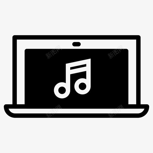笔记本电脑音乐笔记本图标集svg_新图网 https://ixintu.com 笔记本图标集 笔记本电脑音乐